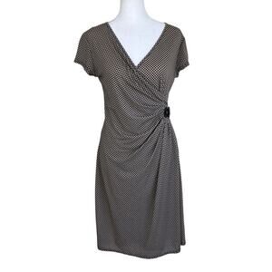 Promod Sz S Retro Feminine Polka Dot Faux Wrap-dress Knee-length Sexy Y2K Twee